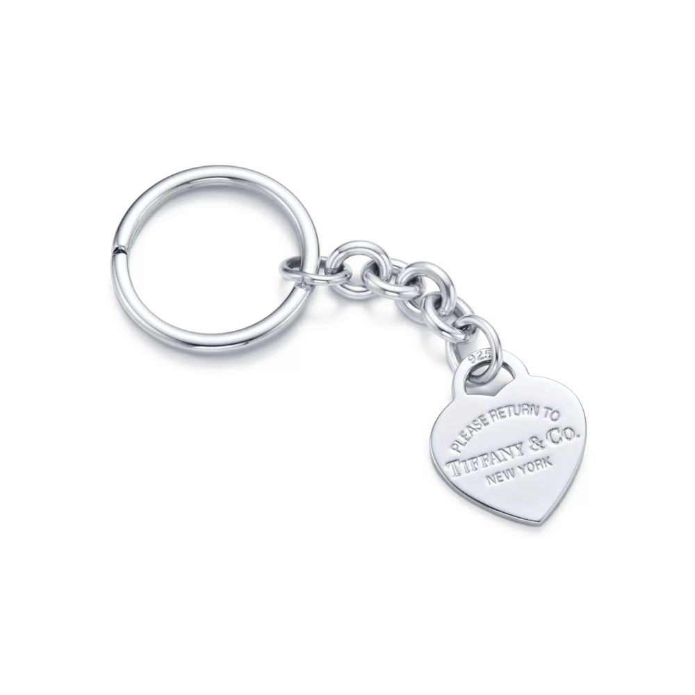 NWOT Tiffany & Co. Silver Heart Tag Key Ring